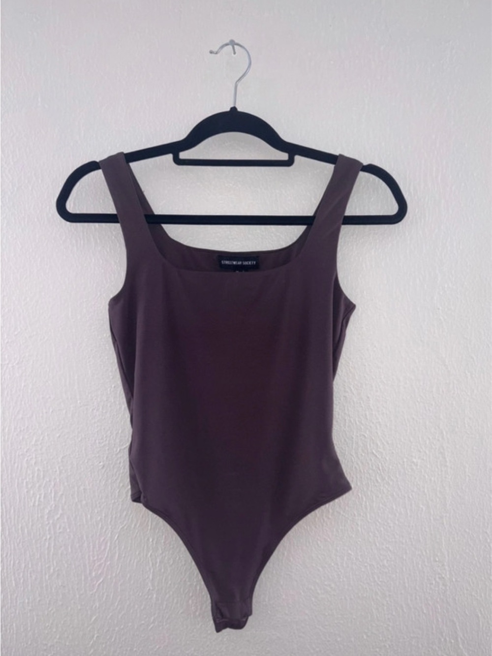 Streetwear Society Plum Square Neck Bodysuit Size S Sleeveless Snap Closure